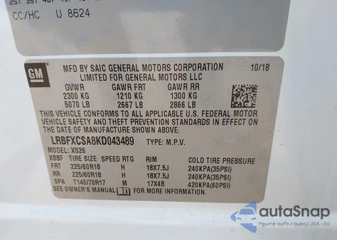 2019 Buick Envision Fwd Essence from USA, damaged, VIN LRBFXCSA8KD043489